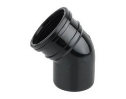 45 Degree Single Socket Bend - Black